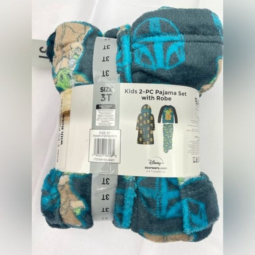 DISNEY Star Wars Kids' 2-piece Pajamas with Robe long Sleeve Size 3T - Picture 6 of 9
